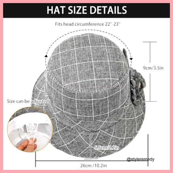 Foldable Cotton Linen Bucket Hat with Floral Bow main image 7
